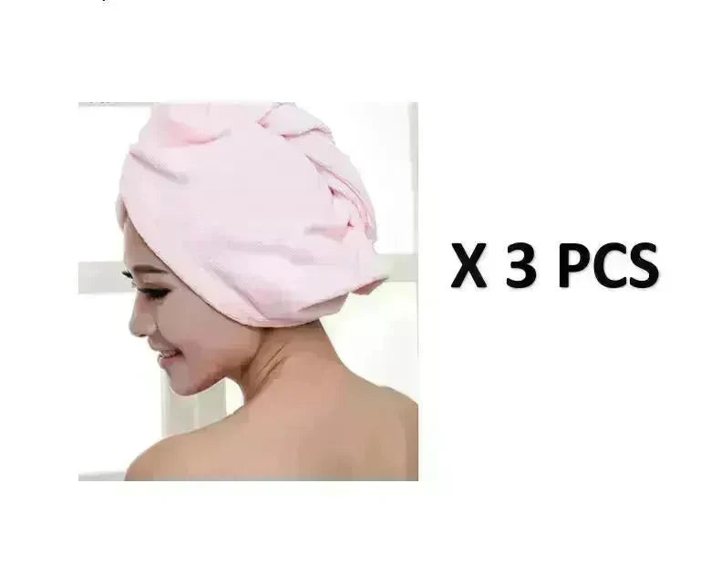 Women's Microfiber Hair Dryer Cap Absorbent Hair Towel. - EX-STOCK CANADA