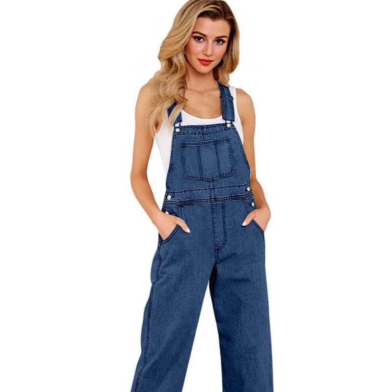 Loose Women's Denim Suspender Pants EX-STOCK Canada 