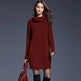 New Autumn Winter Solid Knitted Oversized Mini Turtleneck Sweater Dress - EX-STOCK Canada