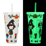 720ml Plastic Sippy Cup Halloween Luminous Straw Cup - EX-STOCK Canada