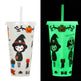 720ml Plastic Sippy Cup Halloween Luminous Straw Cup - EX-STOCK Canada