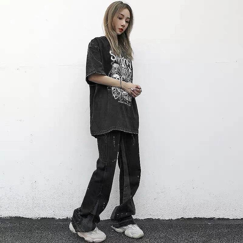 Reconstructed Splatter Denim Jeans pant fashion men - EX-STOCK Canada