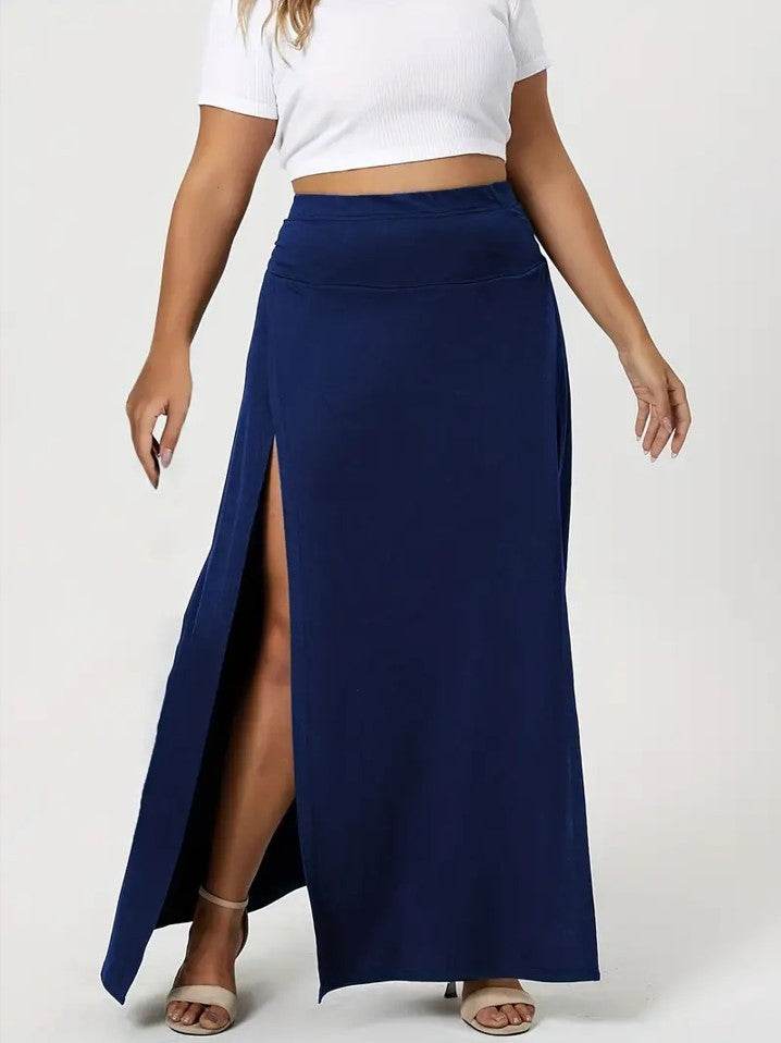 Women's High Waist Slit Solid Color Side Slit Maxi Skirt - EX-STOCK Canada