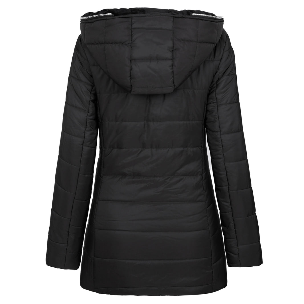 Women's Slim-Fit Quilted Puffer Jacket – Faux Fur Lined Hooded Winter Coat | XS–3XL