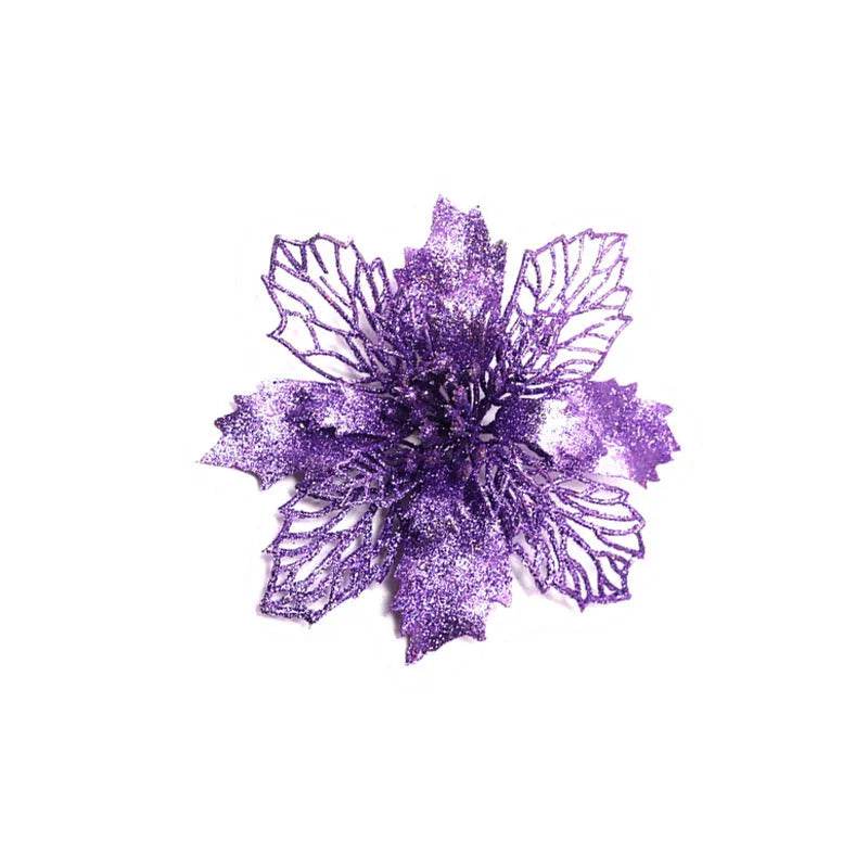 Glitter Artifical Christmas Flowers Christmas Tree Decorations For Home Fake Flowers Xmas Ornaments New Year Decor - EX-STOCK Canada