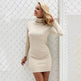 Knitted Mini Slim fit Wool Turtleneck Bodycon Sweater dress - EX-STOCK Canada