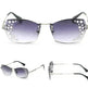 Fashion Trendy Classy Frameless Crystal Sunglasses Women Shades Rimless Rhinestone Sun Glasses Female diamonds Party Eyewear - EX-STOCK CANADA