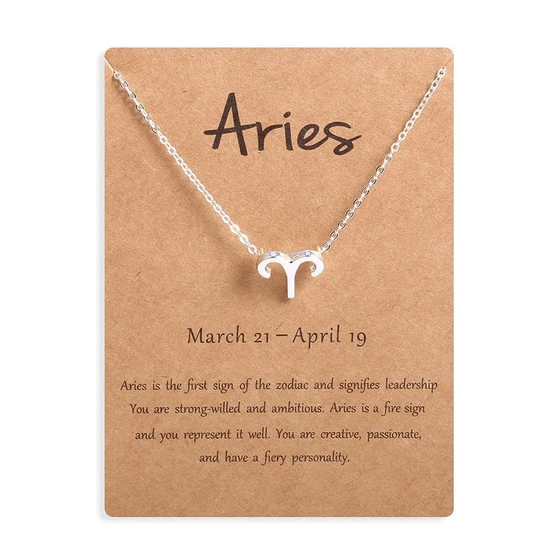 12 Zodiac Sign Necklaces With Gift Card Constellations Pendant Necklace Jewelry - EX-STOCK CANADA