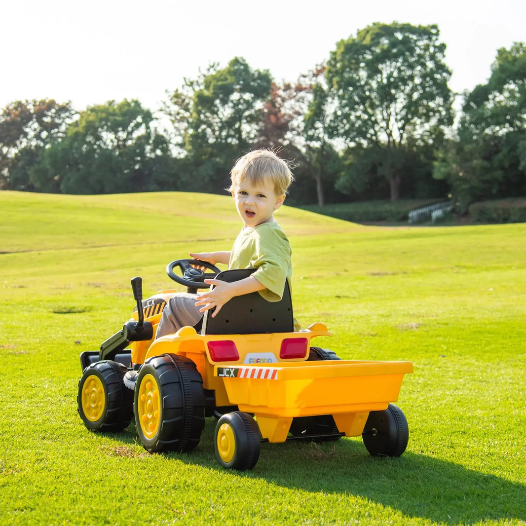 12V Excavator Tractor Kids Ride On Car with Remote Control 