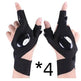 LED Outdoor Flashlight Fishing Half Finger Sports Lighted Gloves - EX-STOCK Canada
