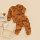 Infant Toddler Bone Dragon Floral Print Long Sleeve Pullover Trousers Two-piece Set In Stock Wholesale - EX-STOCK Canada