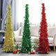 Artificial Tinsel Up Christmas Tree With Stand Gorgeous Collapsible Artificial Christmas Tree For Christmas Decorations - EX-STOCK CANADA