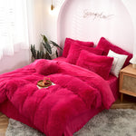 Mink Velvet Four Piece Set Long Plush Crystal Velvet Duvet Cover EX-STOCK Canada 