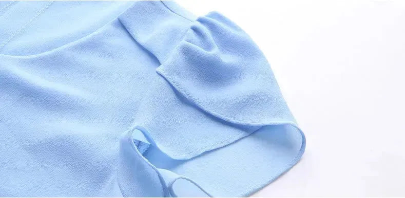 New Spring Summer Women Chiffon Loose Blouse  top O-Neck Short sleeve Plus size - EX-STOCK CANADA