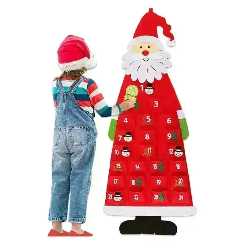 Advent Calendar Fabric Christmas Hanging Pendant Santa Claus Felt Ornaments DIY Advent Calendars Christma Decoration Christmas - EX-STOCK CANADA