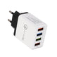White USB charger with multiple ports on a white background