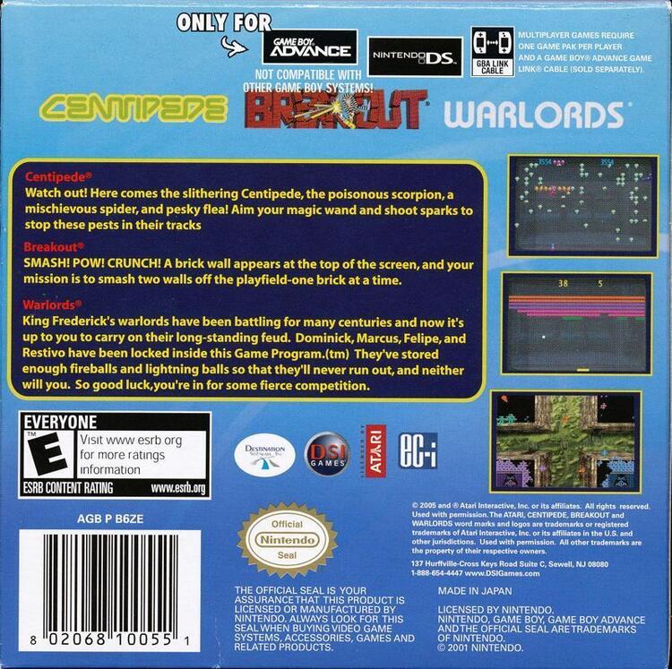 Centipede / Breakout / Warlords 