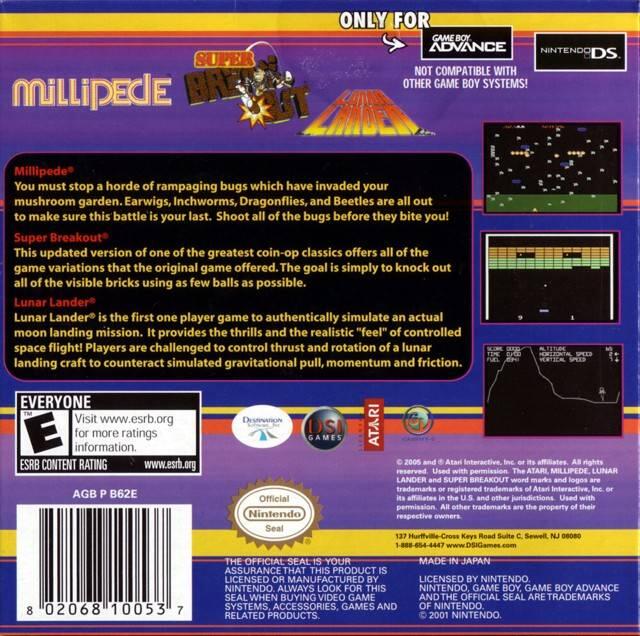 Millipede / Super Breakout / Lunar Lander 