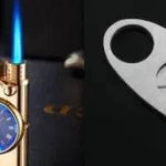 New Lighter With Electric Watch Rocker Arm Automatic Ignition Straight Blue Flame Lighter Creative Real Dial Inflatable Windproof Cigar Lighter Men's Watch Gift - EX-STOCK Canada