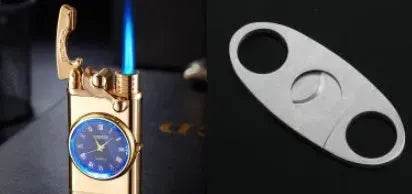 New Lighter With Electric Watch Rocker Arm Automatic Ignition Straight Blue Flame Lighter Creative Real Dial Inflatable Windproof Cigar Lighter Men's Watch Gift - EX-STOCK Canada
