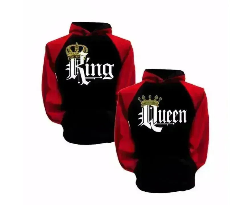 Donne Re Queen King e Queen Crown Couple Coin Color Block Sweatshirt