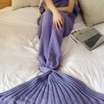 Hot Mermaid Blanket Handmade Knitted Sleeping Wrap TV Sofa Mermaid Tail Blanket Kids AdultBaby Crocheted Bag Bedding Throws Bag EX-STOCK Canada 