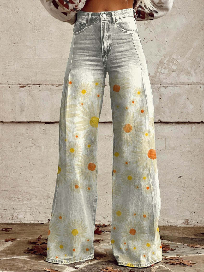 Plus-size Womens Casual Pants Lightweight Denim-look 