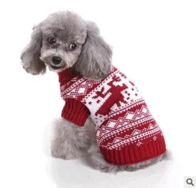 Pet Christmas Sweater Knit Turtleneck Pet Clothes Sweater Dog Sweater - EX-STOCK Canada