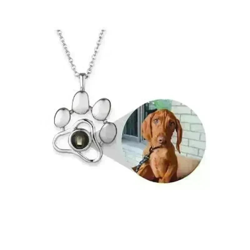Cute Animal Dog Paw Personalized Custom Projection Necklace - EX-STOCK CANADA