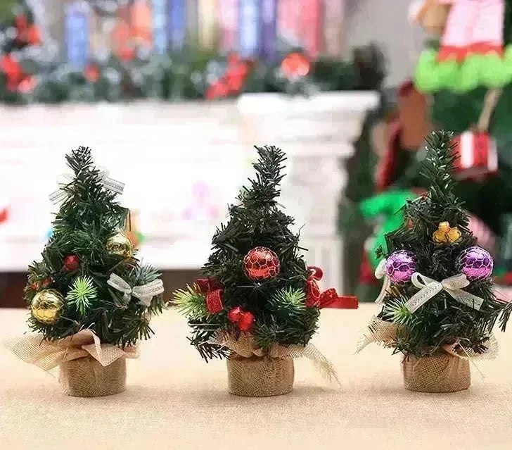 Christmas Ornaments Tree 20cm Mini Christmas Decoration Tree Christmas Day Mall Decoration Desktop Ornaments Small Tree - EX-STOCK CANADA