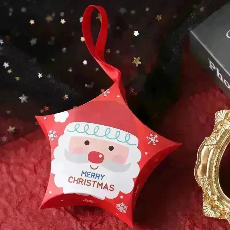 Christmas Gift Boxes Santa Claus Candy Box Star Shape Merry Christmas Boxes Bags for Home New Year Xmas Decor Kids Gifts - EX-STOCK CANADA