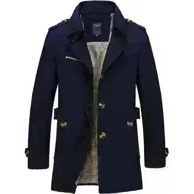 Men's casual jacket mid-length trench coat - EX-STOCK CANADA