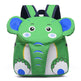Green elephant-shaped backpack on a white background