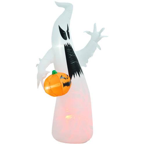 HOMCOM 5.9 Halloween Inflatable Outdoor Decoration Ghost With Pumpkin, Blow Up LED Yard Decor For Garden, Lawn, Party, Holiday, Waterproof - EX-STOCK Canada