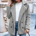 Lapel Winter Fleece Fluffy Jacket Cardigan Sweater for women - EX-STOCK Canada