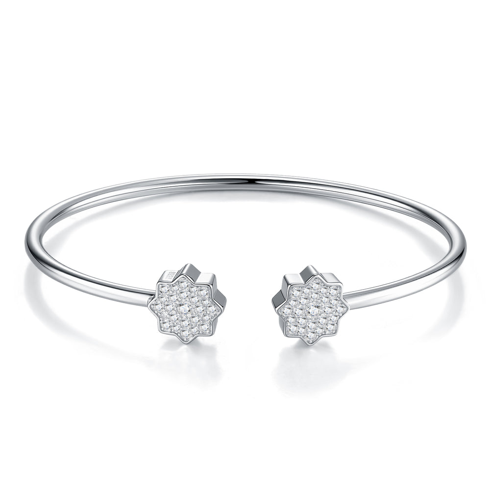 Moissanite Minimalist Platinum Bracelet – S925 Silver & GRA Certified