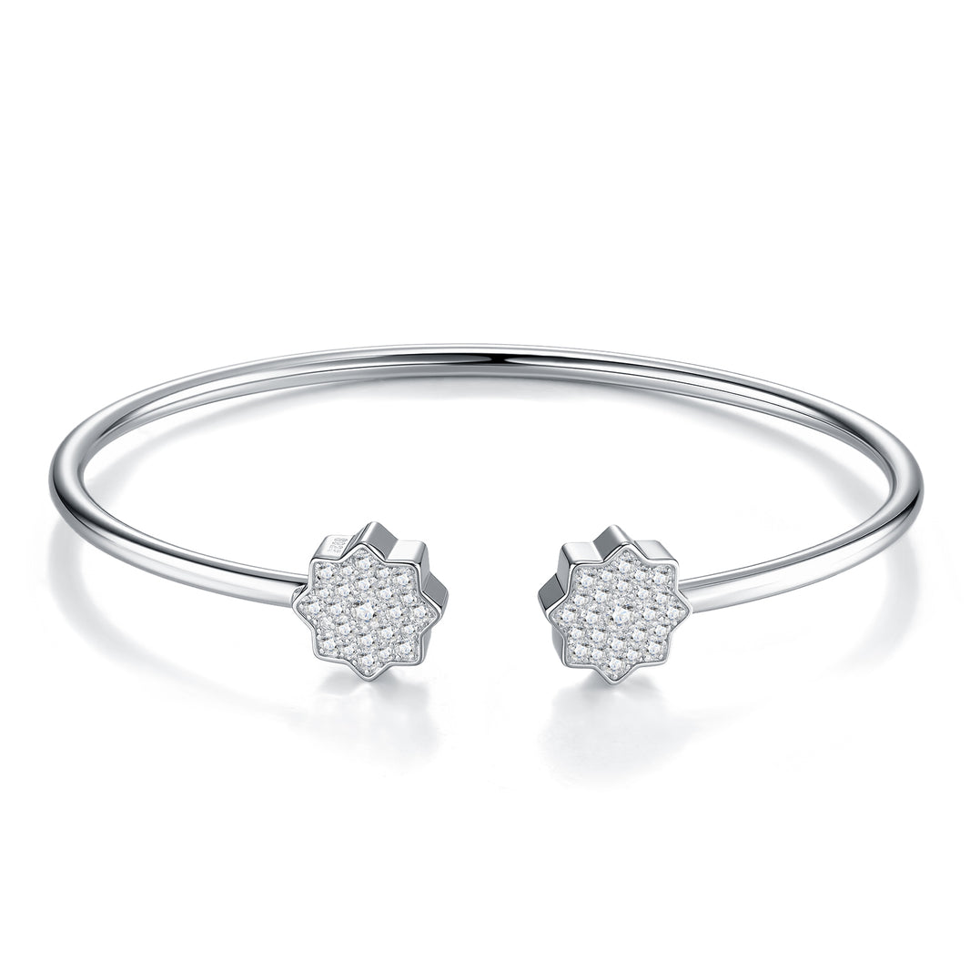 Moissanite Minimalist Platinum Bracelet – S925 Silver & GRA Certified