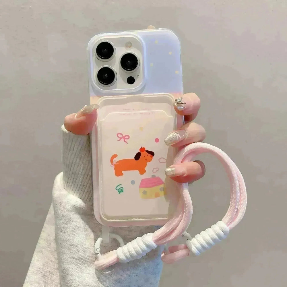 Cartoon Lanyard Phone Case Card Holder Protective Case - EX-STOCK CANADA
