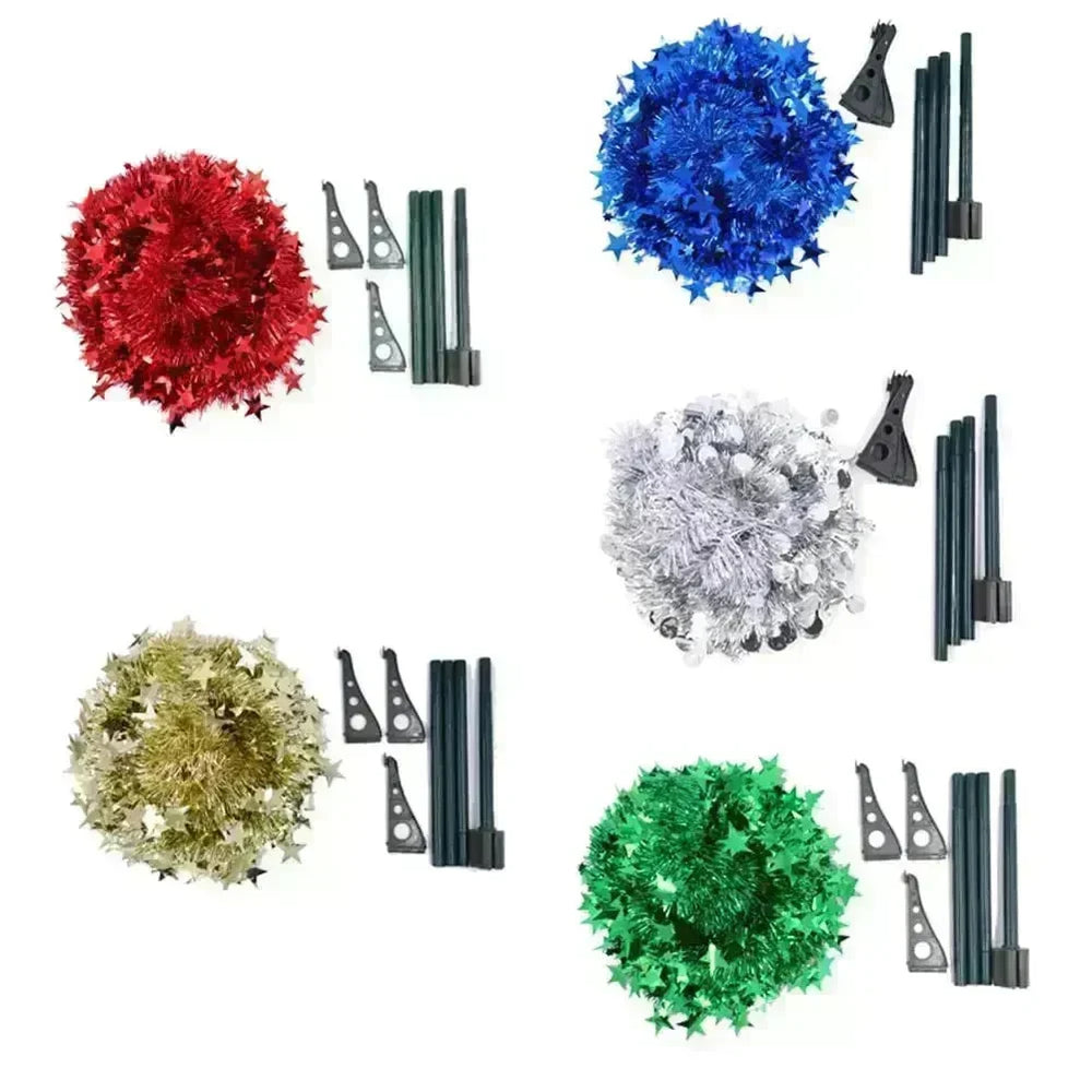 Artificial Tinsel Up Christmas Tree With Stand Gorgeous Collapsible Artificial Christmas Tree For Christmas Decorations - EX-STOCK CANADA