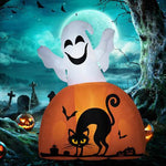 HOMCOM 5ft Halloween Inflatables Outdoor Decorations Ghost With Pumpkin, Outdoor Blow Up Yard Decor With LED Lights For Garden, Lawn, Party, Holiday - EX-STOCK Canada