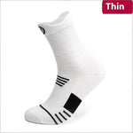 White sock with black accents on a white background