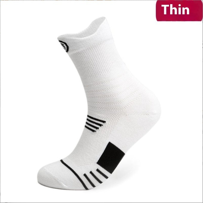 White sock with black accents on a white background