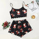 Christmas European And American Thin Pajamas Women's Sleeveless Shorts Milk Silk Simple Casual Two-piece Suit Homewear - EX-STOCK CANADA