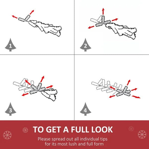 6ft Christmas Tree Unlit Artificial Spruce Full Tree With Solid Metal Stand EX-STOCK Canada 