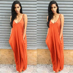 Plus size summer maxi dress beach vacation resort dress with pocket - EX-STOCK Canada