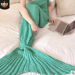Hot Mermaid Blanket Handmade Knitted Sleeping Wrap TV Sofa Mermaid Tail Blanket Kids AdultBaby Crocheted Bag Bedding Throws Bag EX-STOCK Canada 