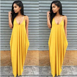 Plus size summer maxi dress beach vacation resort dress with pocket - EX-STOCK Canada