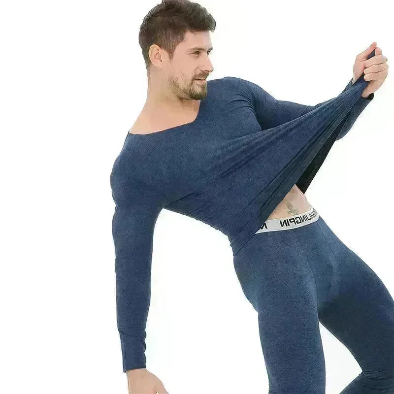 Winter Men's Sleepwear Loungewear Cashmere Long John set - EX-STOCK CANADA