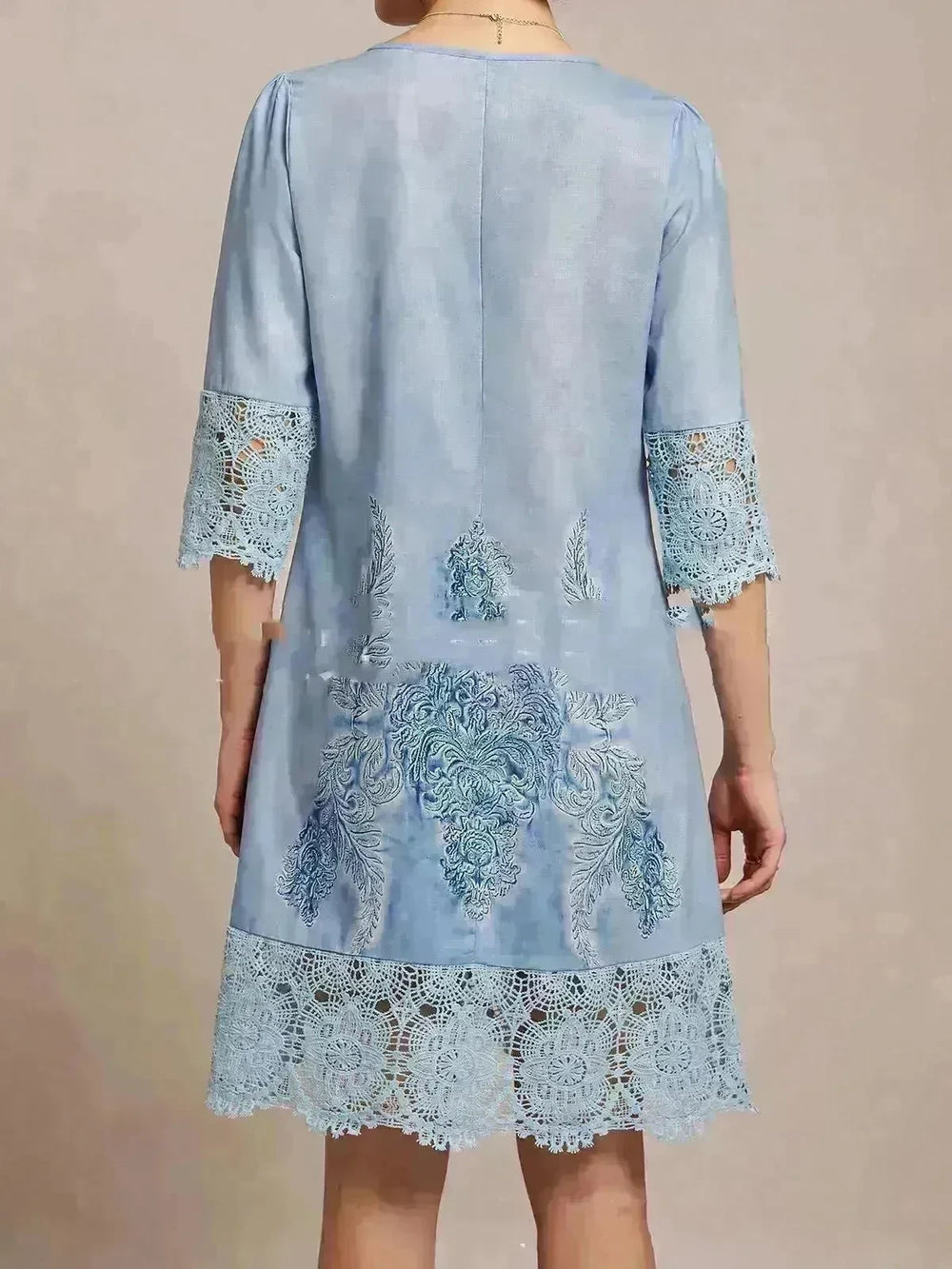 Flowers Lace Dress Summer Solid Color Womens Clothing - EX-STOCK CANADA