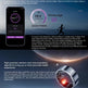 Fitness tracker with VO2Max display and health information on a dark background